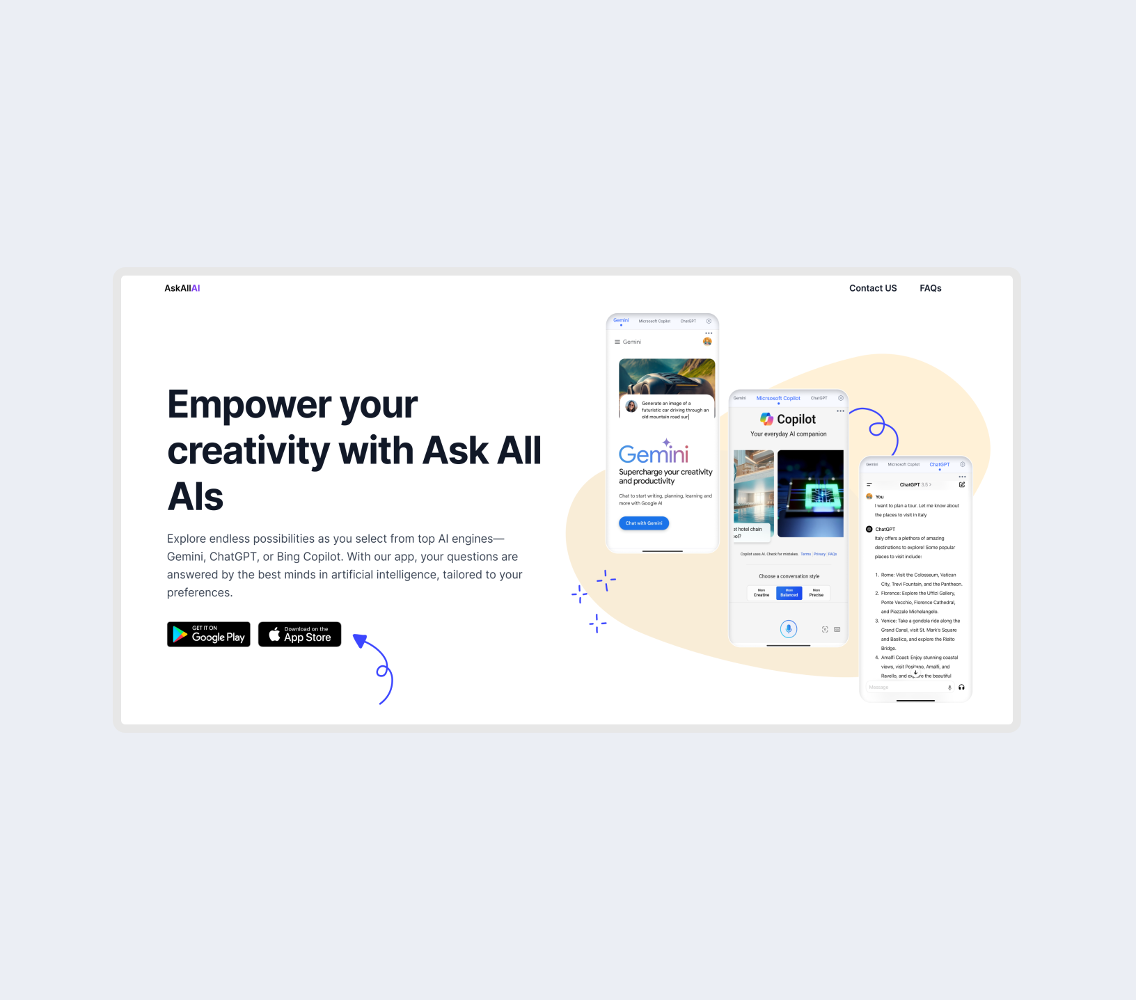 Ask All AI Mobile App and Web Design